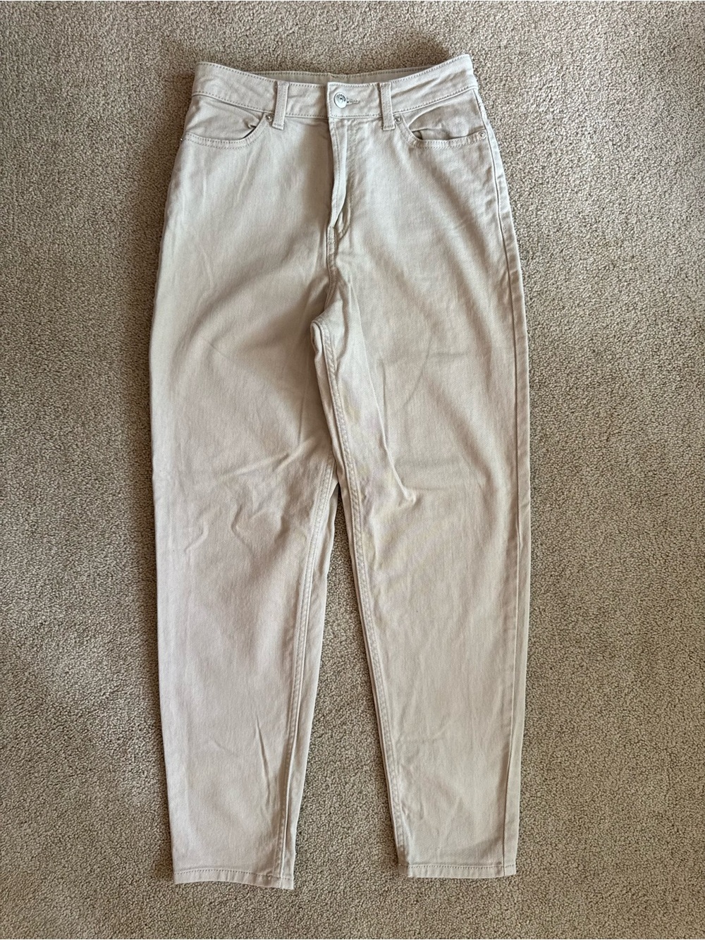 H&M Divided High-Rise Jeans in Light Beige